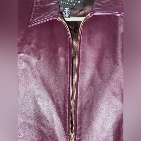 Leather Elements Women’s Large Purple Leather Jacket - Picture 2 of 7